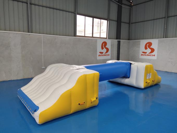 Kids Floating Inflatable Water Park / Inflatable Aqua Splash Park For Shallow Area