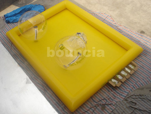 China Yellow Outdoor Inflatable Water Blow up Pool IP15 with Reinforcement Strips factory