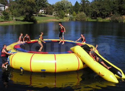 water trampolines and slides on Inflatable Water Trampoline With Slide TRC05 Used in the Swimming Pool ...