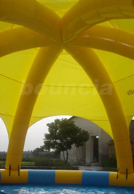 Orange Outdoor Inflatable Water Pool IP38 with Tent Cover and Trampoline factory