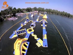 Bouncia 120 Capacity Floating Inflatable Water Park Installed In Ontario Canada