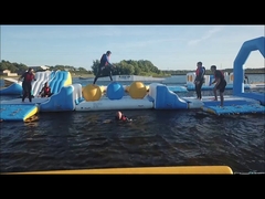 Bouncia Inflatable Water Obstacle Course For Wake Park / Inflatable Water Park Factory