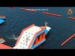 165 People Capacity Inflatable Water Park Customized Color TUV Certificate