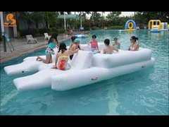 0.9mm Durable PVC Inflatable Water Sports Island Floating Lounge With 6 Seats