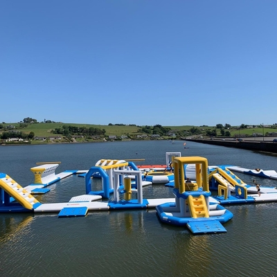 Bouncia Inflatable Water Park Trampoline 40m Wide EN ISO25649 Approved