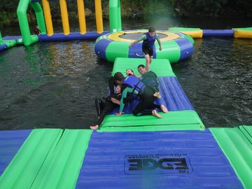 Lake Floating Inflatable Water Park / Inflatable Water Games For Adults And Kids