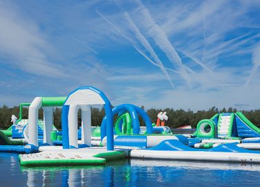 Oxford Inflatable Aqua Fun Park / Customized Inflatable Water Park Games For Lake