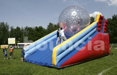 PVC Zorb Ball Racing Track , Zorb Ramp Used On Grassland Or Snow Field