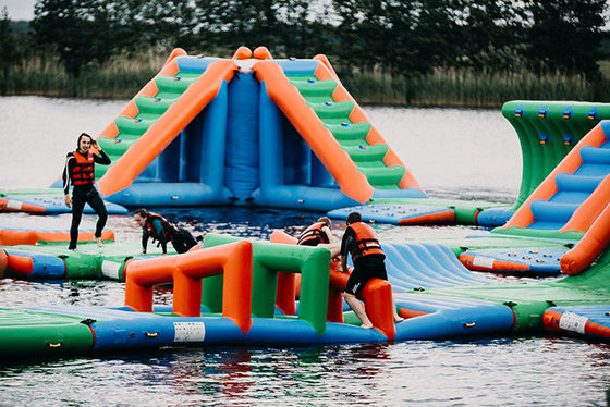 New Outdoor Water Park  Inflatable / Floating Water Obstacle Course Manufacturer
