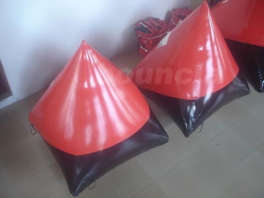 Red 0.6mm/0.9mm inflatable doritos shape air bunker for commercial use