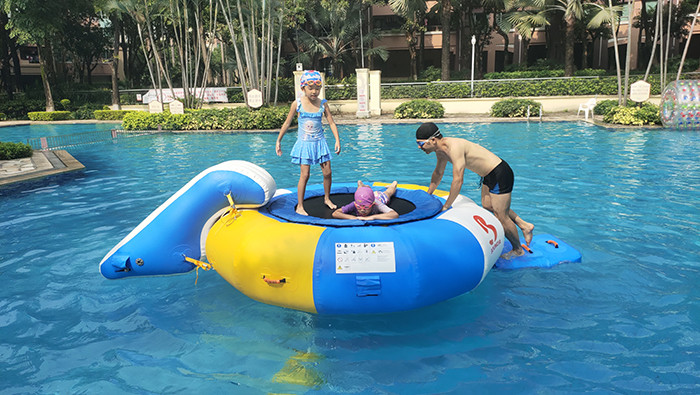 trampoline with water slide